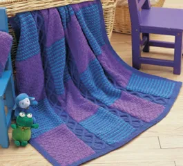 Cables and Checks Blanket – Free Pattern