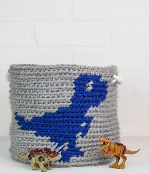 Raptor Dinosaur Basket – Free Crochet Pattern