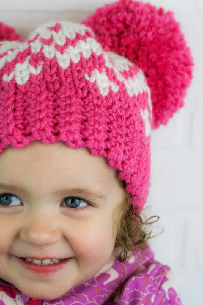 Double Pom Pom Crochet Hat – Free Pattern – Lu crochet
