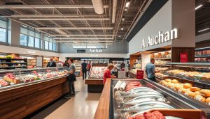 talho, padaria, peixaria, Auchan, trabalho